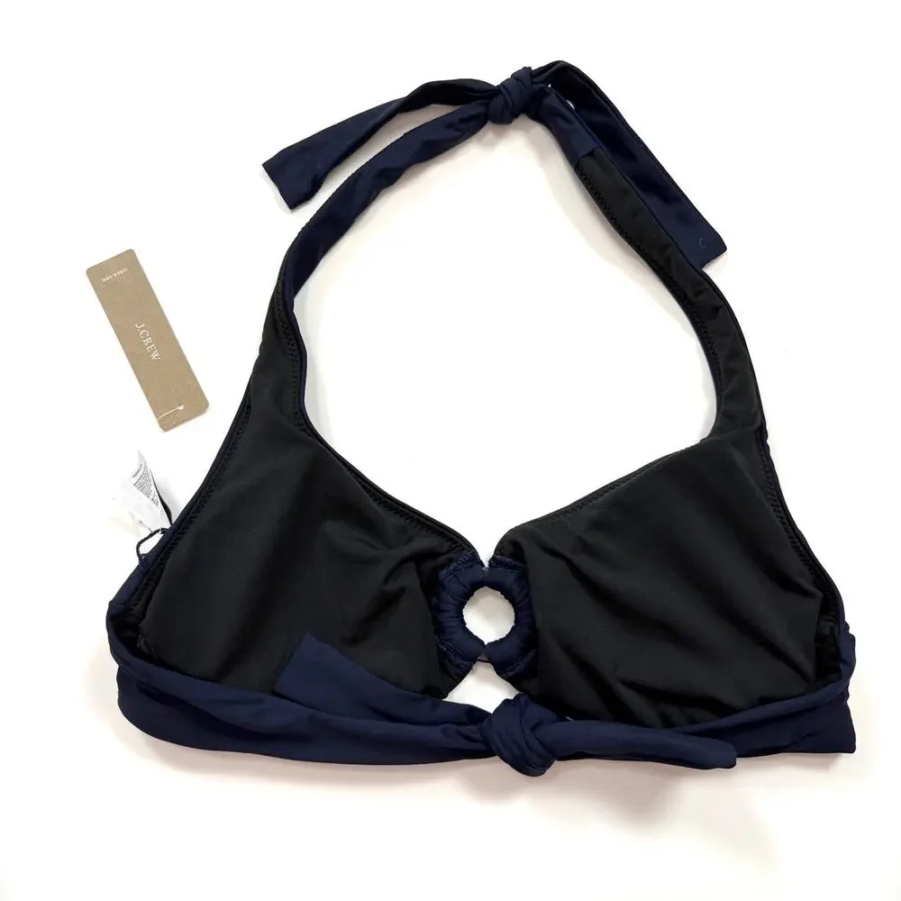 J. Crew Halter Ring Bikini Top in Navy Blue - Picture 4 of 6
